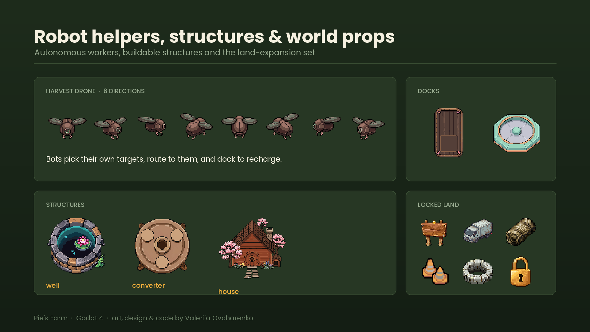Pie's Farm — bots & structures